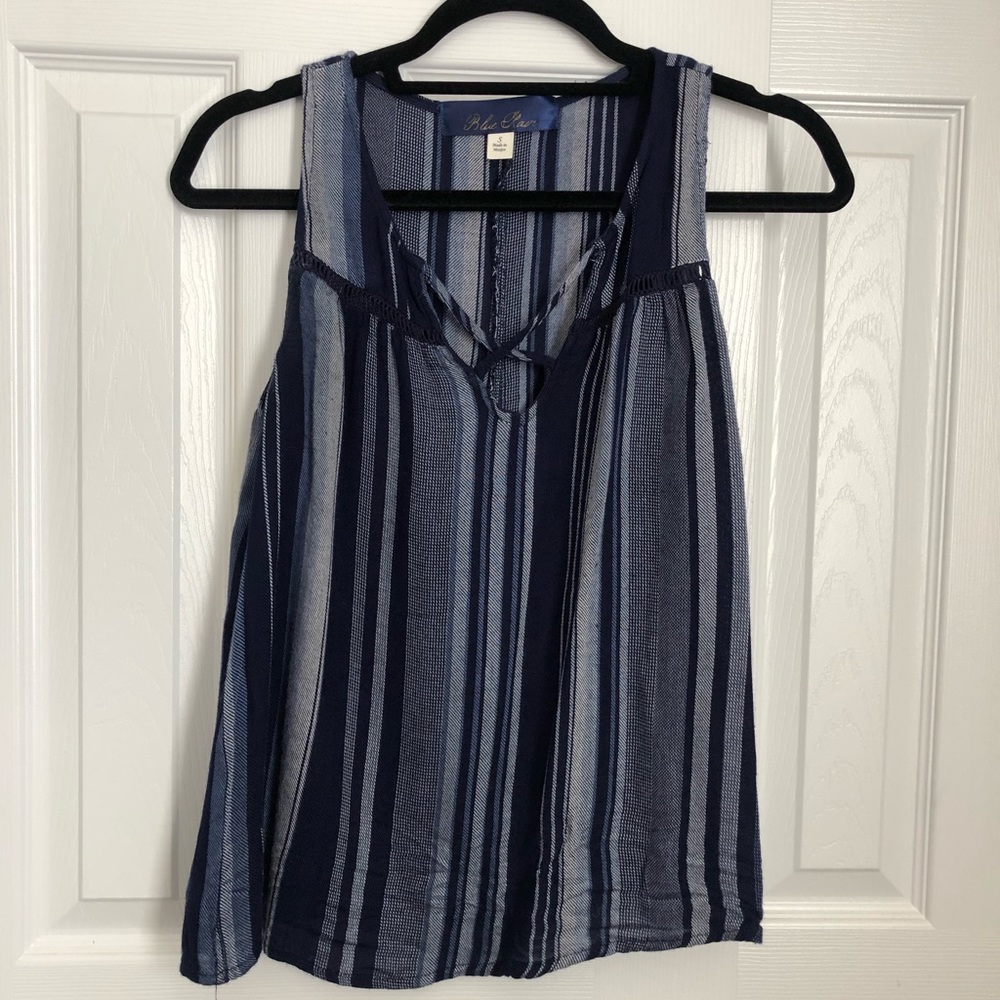 Blue striped tank top